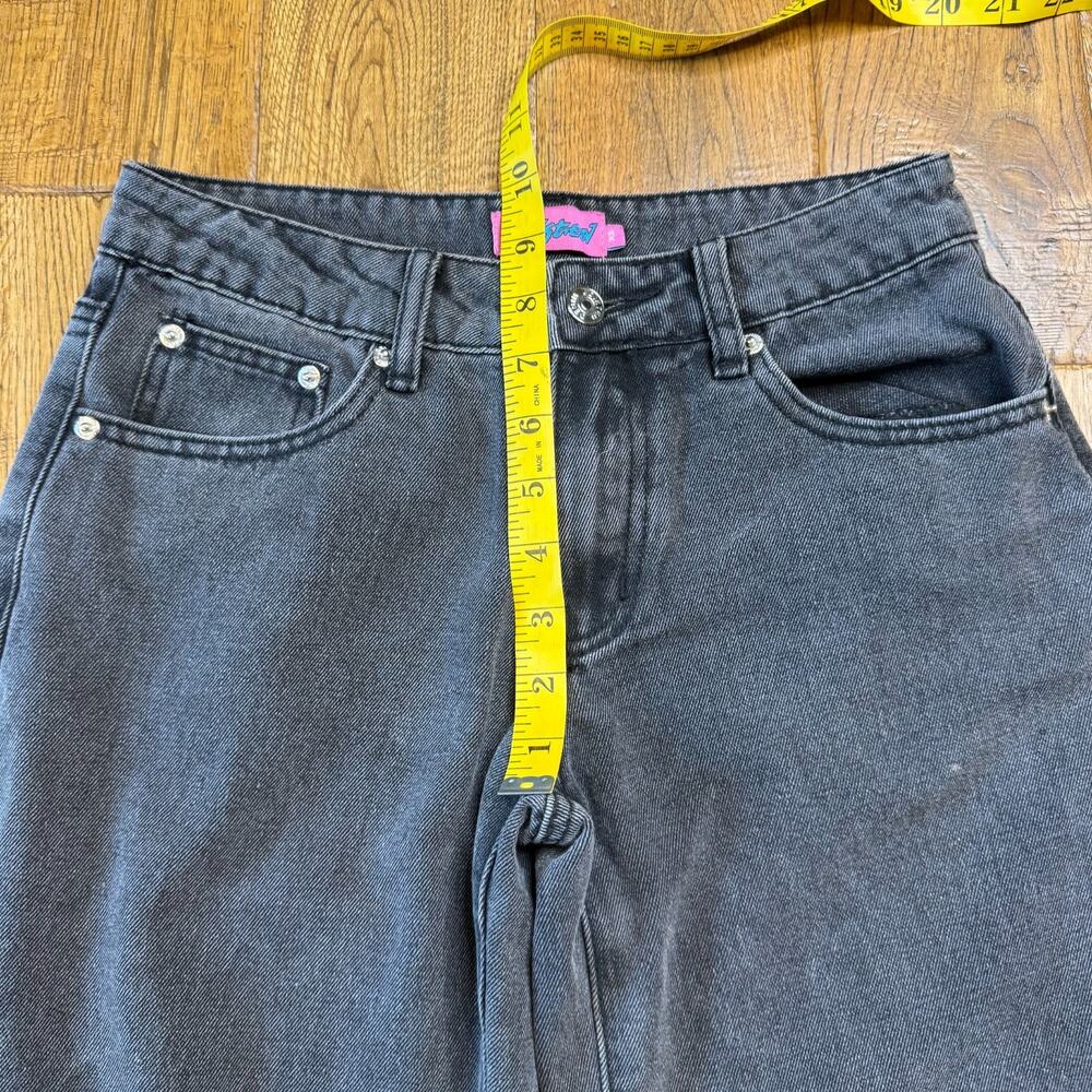 Edikted Raelynn Black Washed Wide Leg Low Rise Jeans Womens XS 100% Cotton - Picture 4 of 7